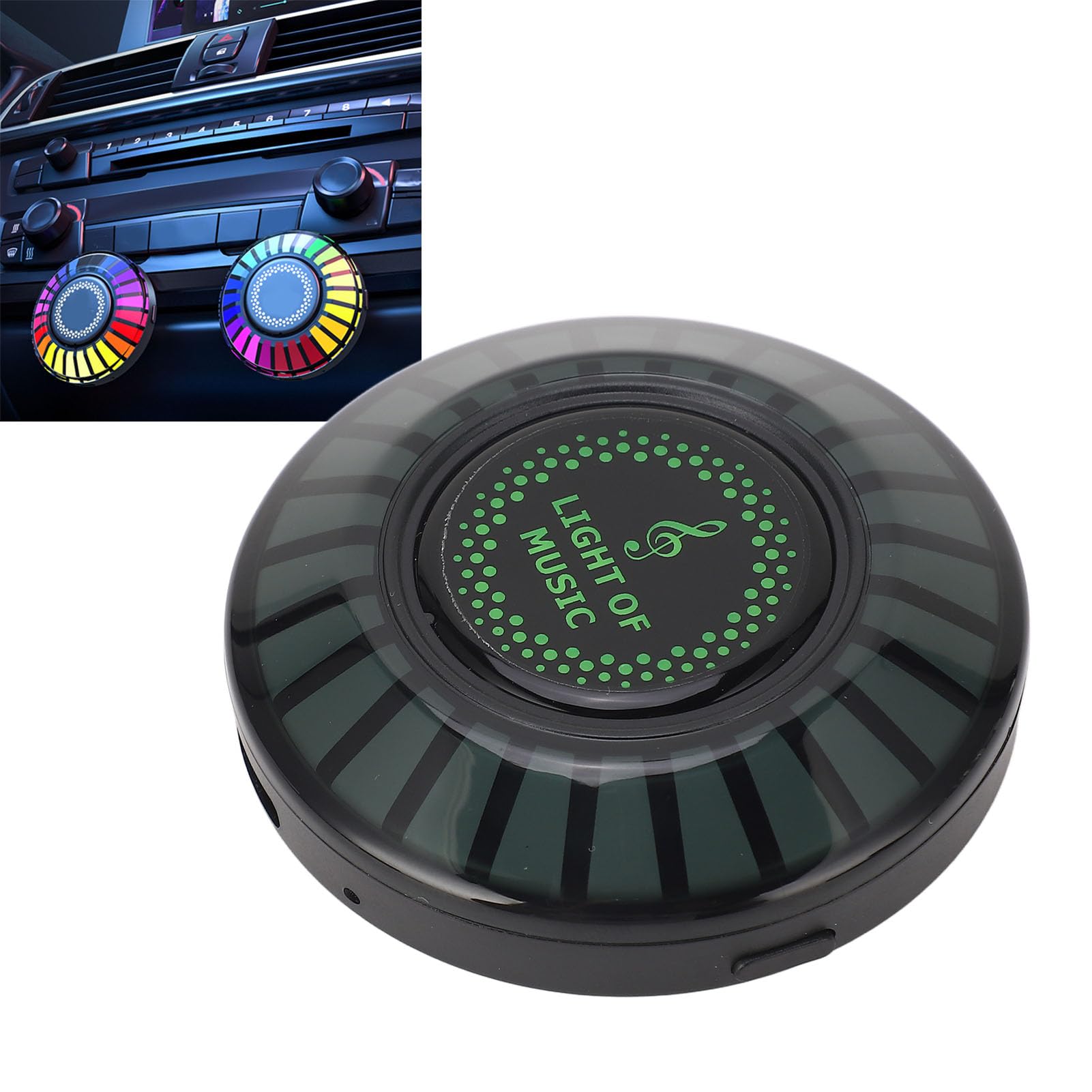 RGB Sound Control Rhythm Light, Colorful Magnetic Absorption Voice Activated Pickup Music Rhythm Ambitent Light Bar, Rechargeable Audio Spectrum for Car, Gaming, Party