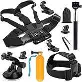 10-in-1 Outdoor Action Camera Accessories Kit for Gopro 13/12/11/10/9/8/7 | for DJI OSMO 6/5Prp/4/3 Action Cam for Crosstour for AKASO for Campark and other Action Camera