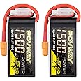 POVWAY 1500mAh 11.1V 100C 3S RC Lipo Battery with XT60 Plug for FPV RC Airplane Helicopter Drone Quadcopter - 2pack (3s 1500mah 100C)
