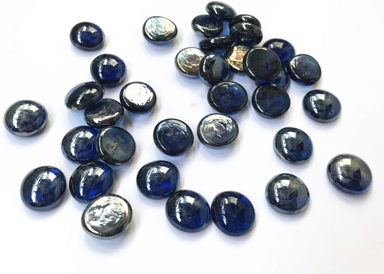 Briliant Shop Flat Pebbles Marbles, 5Lbs Glass Gems Stone for Vase Fillers, Wedding Table Scatter, Aquarium Fillers Decor, Party Decoration, Crystal Rocks (Approx 500 pcs Royal Blue)