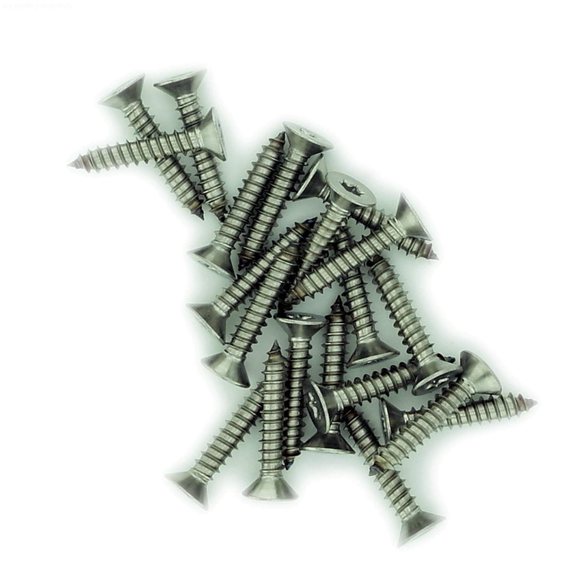 No.7 x 1.5 (3.9mm x 38mm) TX Countersunk Self-Tapping Screw - Stainless Steel (A2) (Pack of 20) — image 1