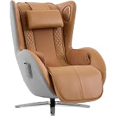 Nouhaus Aurora Massage Chair Full Body with Airbags, Heating, Zero Gravity | Auto Modes, Bluetooth Speaker, Genuine Leather Massage Chairs, Modern 4D Massage Chair Recliner for Living Room, Caramel