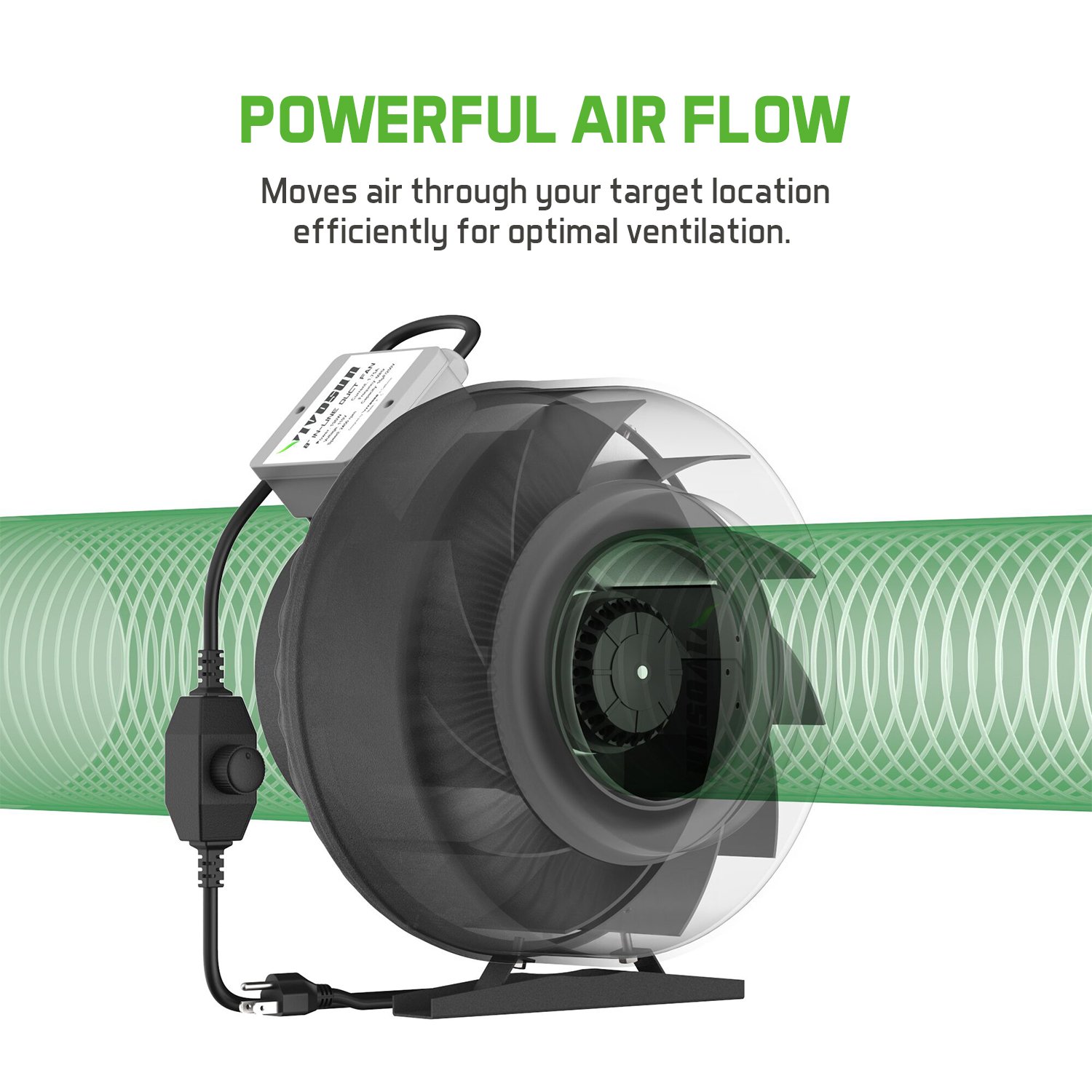 VIVOSUN 203 CFM 4" Inline Duct Fan with 4" Carbon Filter Odor Control