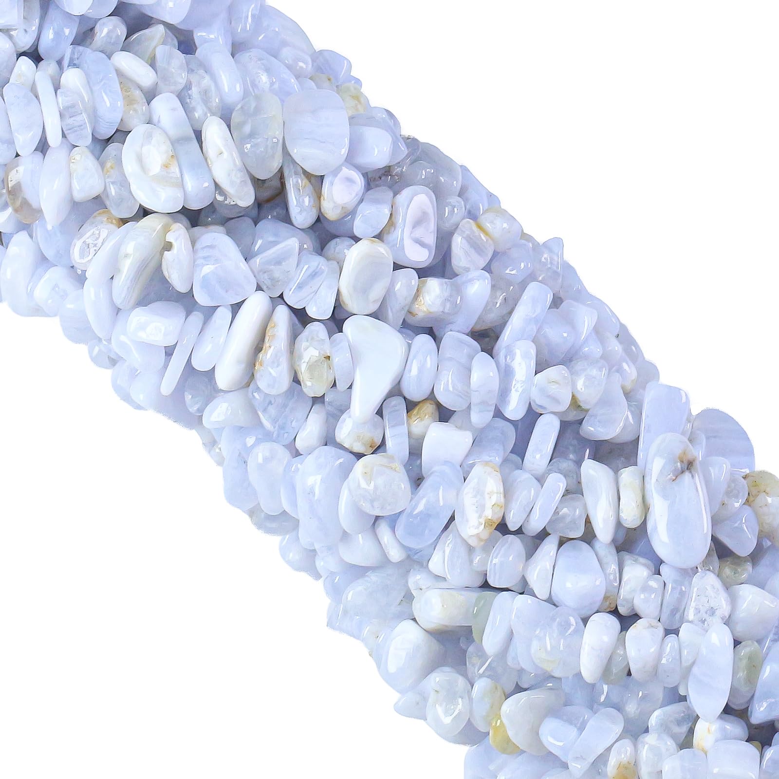 260pcs Natural Blue Lace Agate Crystal Beads Chips 5mm to 8mm Irregular Gemstone Beads with Holes DIY for Bracelet Necklace Earrings Jewellery Making Craft 32 inch — image 1