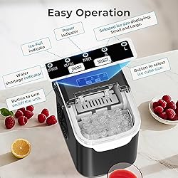 Countertop Ice Maker Machine – 8 Bullet Ice in 6