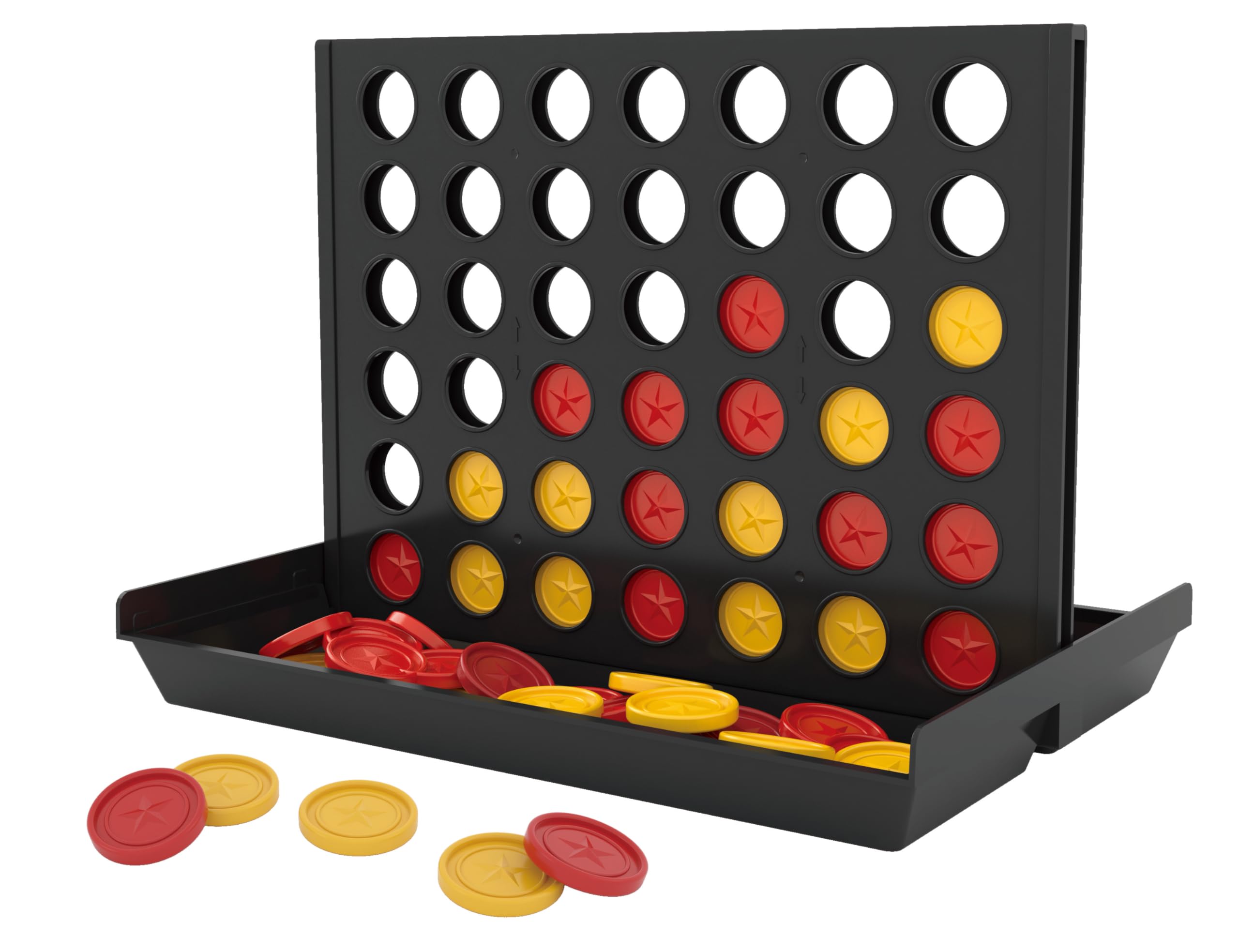 noris Spieleklassiker 4-er Reihe – Strategiespiel für unterwegs, beliebter Klassiker im Reiseformat, vertikales Steckspiel für Zwei Spieler, Denkspiel für Kinder, Logikspiel, ab 4 Jahren 2