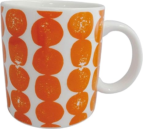 Amazon Co Jp 北欧 テキスタイル Lotta Jansdotter ロッタ ヤンスドッター マグカップs Bergen Or オレンジ ホーム キッチン