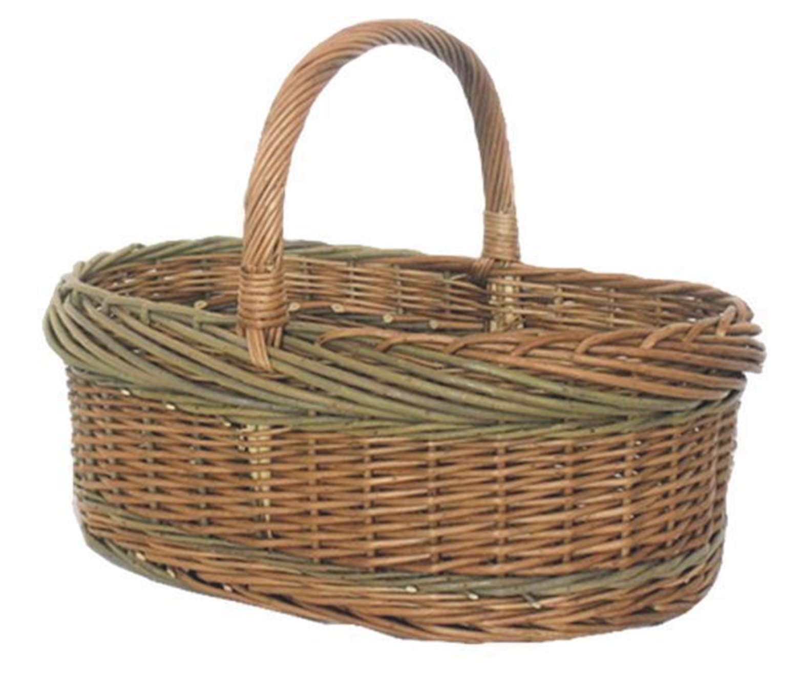 Red Hamper Green Willow Norfolk Shopping Basket, Wicker, Brown, 39 x 44 x 18 cm