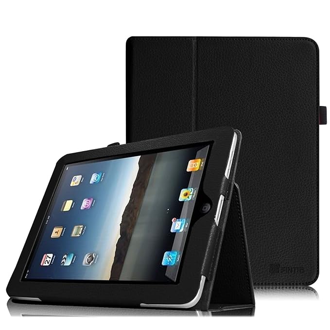 Fintie Apple iPad 1 Hülle Case Schutzhülle Etui Tasche - Folio Slim Fit Ständer Kunstleder Cover mit Stylus Loop für iPad 1st