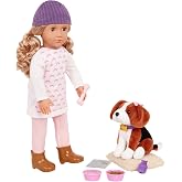 Our Generation Ember and Elsie, 18" Doll with Beagle Puppy | Our Generation Ember &amp; Elsie Doll 18" with 15cm Beagle Dog Plush Toy, Clothes &amp; Accessories, 3 Years &amp; +