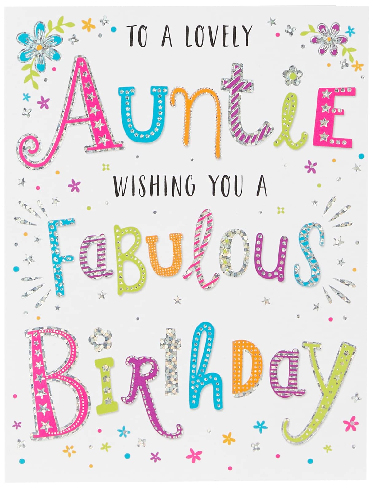 Regal Publishing Modern Birthday Card Auntie - 8 x 6 inches