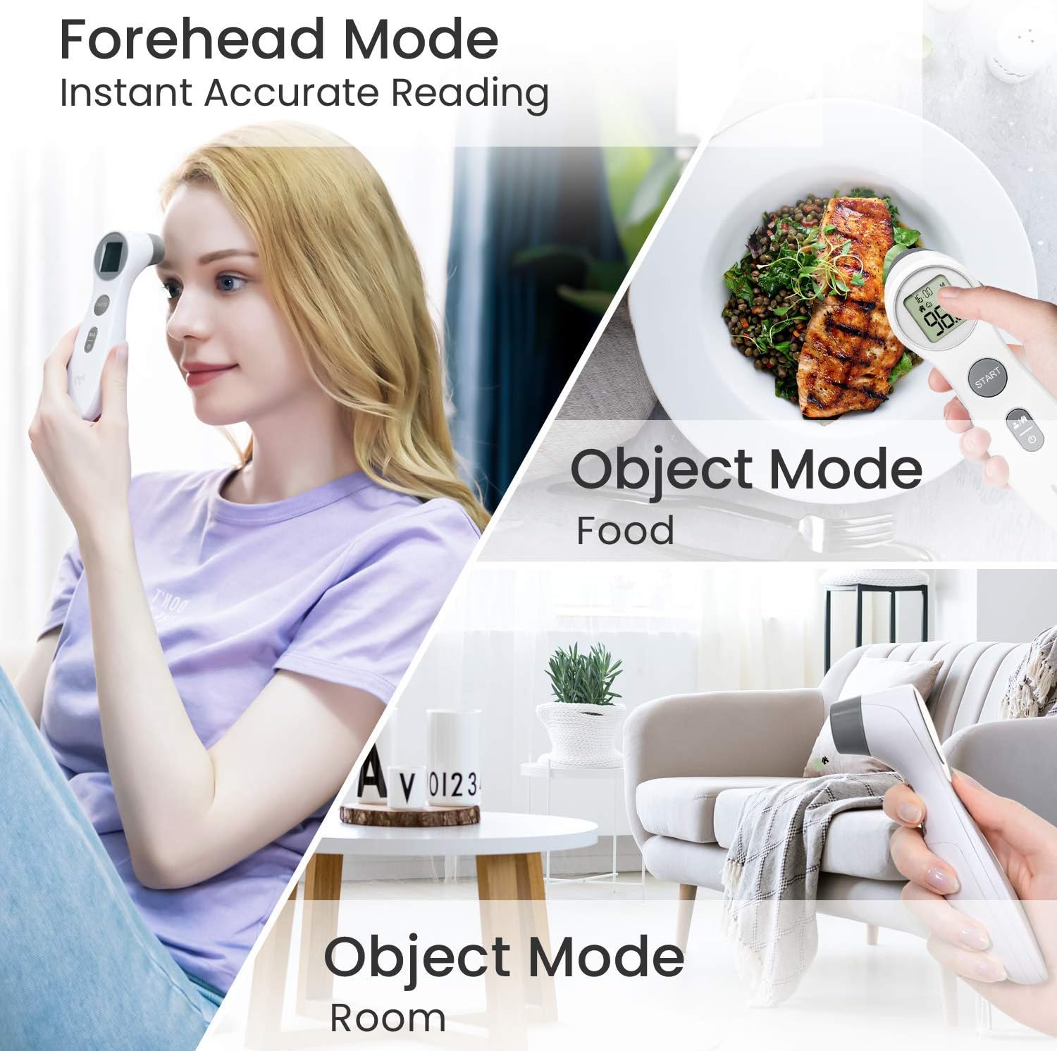 Forehead Infrared Thermometer for Adults, No Touch Digital Thermometer with Fever Indicator AMD Accurate Reading, Ideal for Babies, Kids and Adults(US in Stock): Health & Personal Care