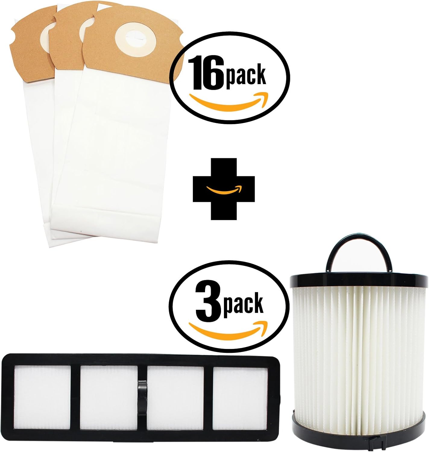 48 Replacement AS Vacuum Bags 68155, 3 DCF-21 Dust Cup Filter 68931A & 3 EF-6 Filter 69963 for Eureka - Compatible with Eureka AirSpeed AS1000A, Eureka AS1000A, Eureka AS1001A, Eureka AS1051A, Eureka AS1050, Eureka AS1053AX, Eureka AirSpeed Gold AS1001A, Eureka AirSpeed Gold AS1004A
