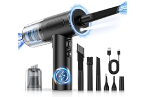 KOPIDOE Compressed Air Duster, 100000RPM Handheld Car Vacuum/Air Blower& Pump, 3 Gear Adjustable Electric Air Duster/Car Vacuum Cleaner, Keyboard Duster with LED Light-10 Kits Air Blower for Computer