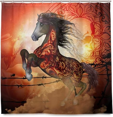 Amazon Wotaka シャワーカーテン 素晴らしい不気味な馬の頭蓋骨3 Dレンダリング 防水 浴室 お風呂 バスカーテン 洗面所 間仕切り 目隠し用 Hdデジタル印刷 取付簡単 180 180cm シャワーカーテン ホーム キッチン オンライン通販