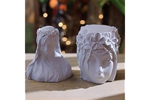 EVERELAM 2 Pack Girl Candle Mold Veiling Girl Mold Head Mold Resin Mold Clay Mold Jewelry Resin Casting Mold Candle Making Molds Craft Supplies 3D Mold Silicone Mold for Resin Casting Mold