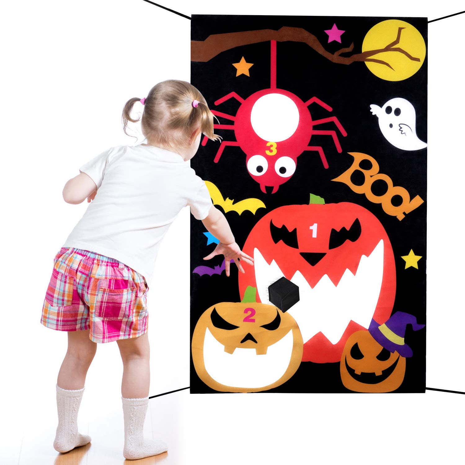 Legendog Halloween Toss Game Set Kreatives Türbanner-Wurfspiel mit Wurfbällen