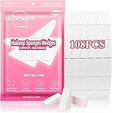 Fauxomor 108 Pcs Makeup Sponge Wedges Make Up Sponges for Foundation | 2 Pouches, Latex-Free for Cosmetic Blending, Soft &amp; Tearable, Dry &amp; Wet Dual-Use, Ideal for Beauty &amp; Nail &amp; Spa Use