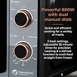 Tower Cavaletto Microwave 800W 20L 5 Power Levels Black & Rose Gold T24038RG view 3