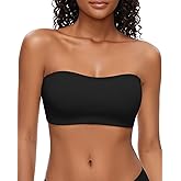 WOWENY Strapless Bras for Women Bandeau Bra Non-Slip Silicone Wireless Bra Seamless Padded Comfy Tube Top Bralette