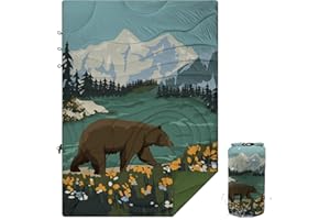 KawaGebo Kamp Outdoor Puffy Camping Blanket, Lightweight Windproof Warm Stadium Blanket, Packable Travel Camping Quilt for Cold Weather, Hiking, Backpacking, Sleeping, Hammock, Adventure 78"x 56"