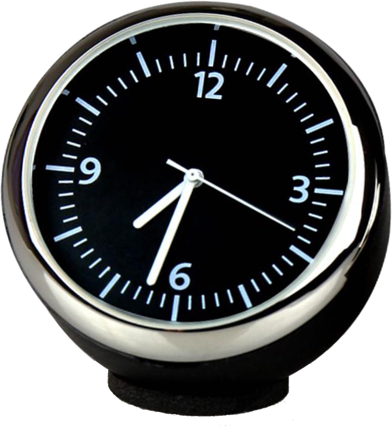Custom High Accuracy Car Clock Small Round Onboard Quartz Clock Perfect Car Decoration (black dial & black shell)4 * 4 * 4