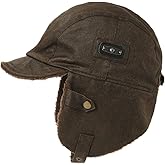 TOP-EX Oversize Waterproof XXL XXXL Mens Pilot Earflap Aviator Winter Faux Leather Hat Hunting Trapper Outdoors