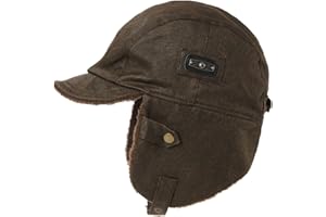 TOP-EX Oversize Waterproof XXL XXXL Mens Pilot Earflap Aviator Winter Faux Leather Hat Hunting Trapper Outdoors