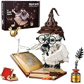 Magic Owl Building Set, Compatible with Lego Bird Potter Toy for Adults | 1162PCS Light-up owl with spellbook, wizard hat glasses wand and quill collectible fantasy decor and gift for kids adults 8+