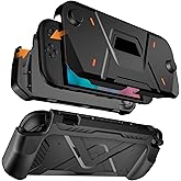 UWQAP 2-in-1 Protevtive Case for Nintendo Switch 2, PC Front Cover+ Back TPU Grip Protective Cover Accessories for Switch 2 7.9 Inch,Shock Absorption Shell 360° Protection (Black)