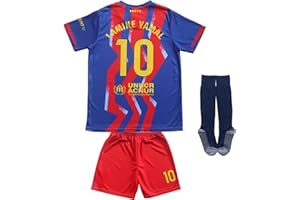 LeenBD Barcelona #10 Yamal Kids Soccer Jersey Shirts Football Futbol Socks Set Youth Sizes