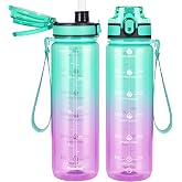 32 Oz Insulated Water Bottle With Straw & Handle – Stainless Steel, Leakproof Lid | Keeps Drinks Cold 24H, Hot 12H