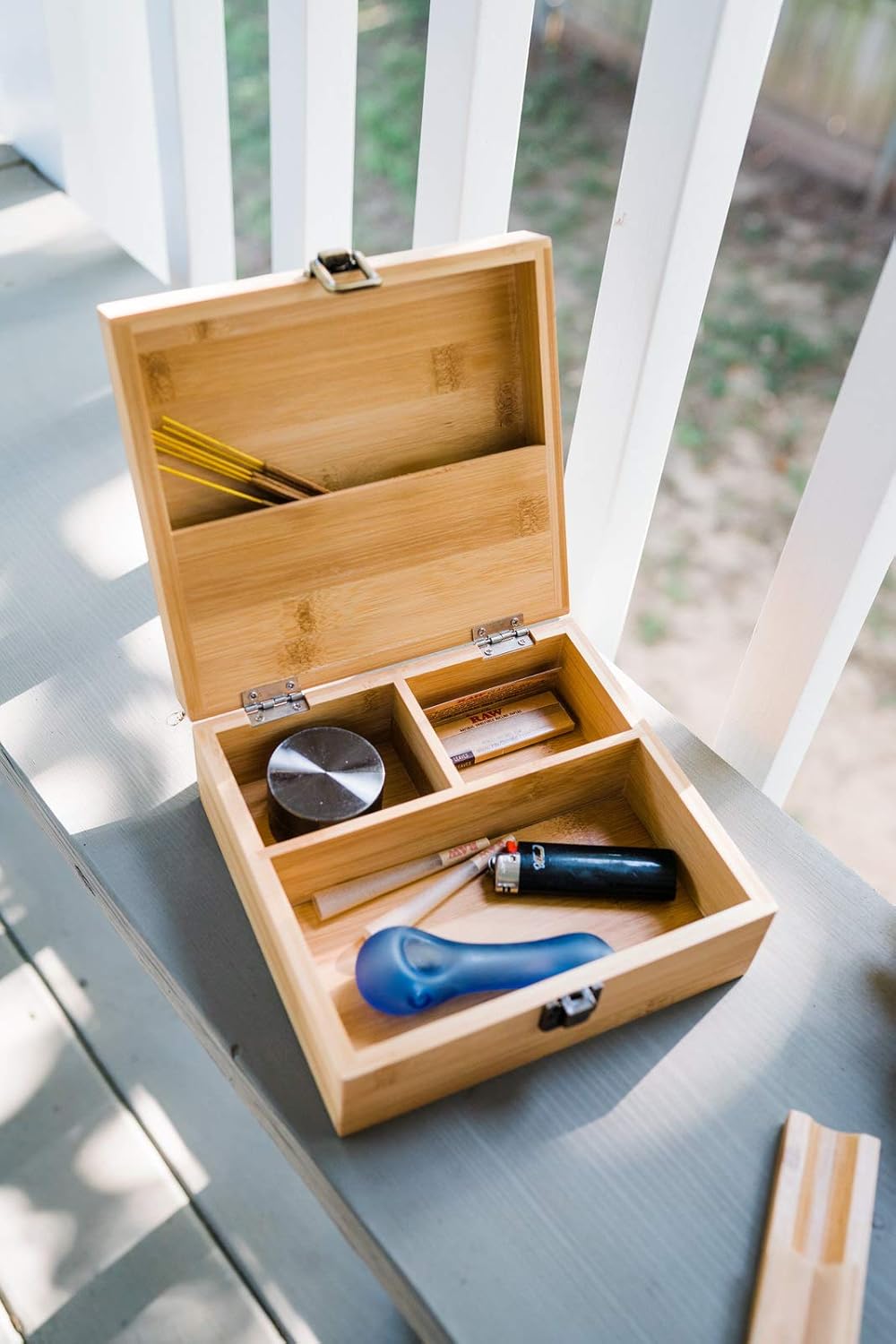 Cannabis Wood Wrapped Box Including Tools Collectibles Art Collectibles