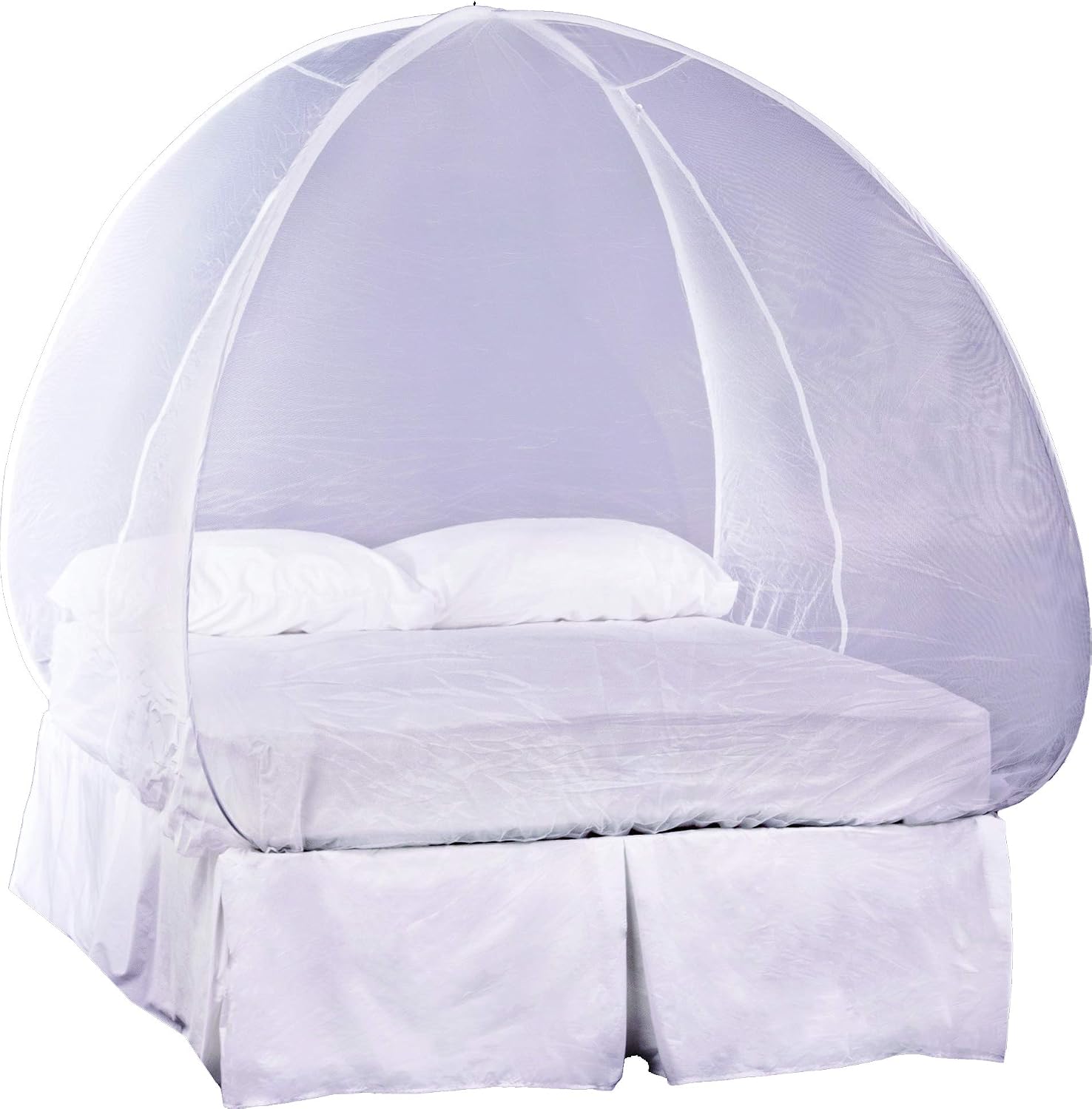 Pyramid Double Mosquito Net for Bed, Pop Up Mosquito Net with Self Standing Frame & Zip Entry - Image 3