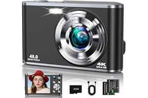 4K Digital Camera, Autofocus Cameras for Photography Point and Shoot Camera for Teens Adults Beginners, with 16X Zoom Anti-Sh