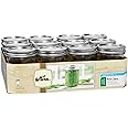 Kerr 12-Count Wide Mouth Pint Glass Mason Jars 16-Ounces with Lids and Bands per (1-Case), Clear