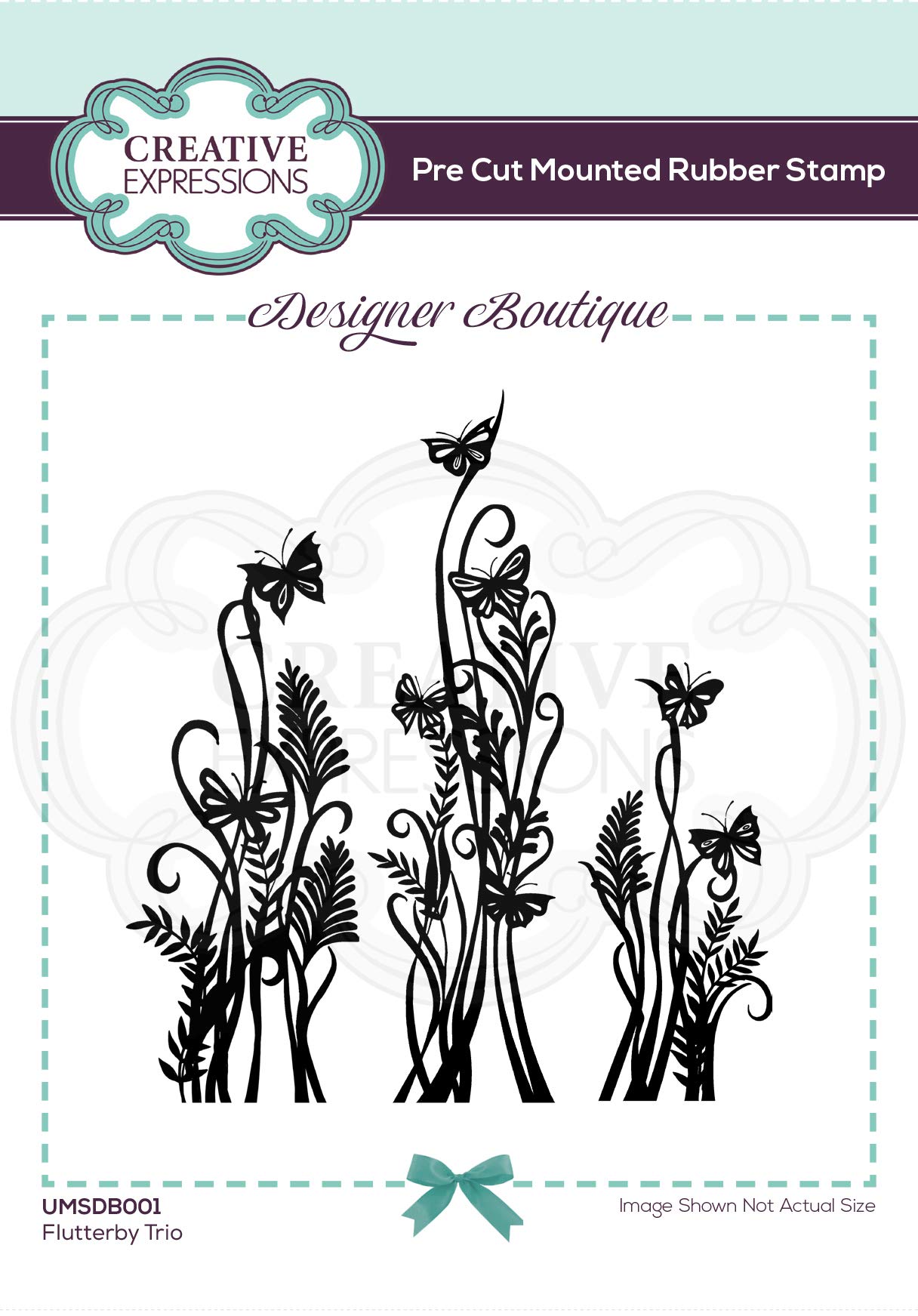 Designer Boutique Collection - Flutterby Trio - Pre Cut Rubber Stamp
