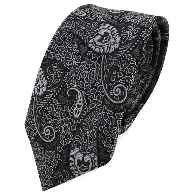TigerTie schmale Designer Krawatte paisley gemustert - Binder Tie