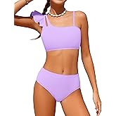 Doumlop Girls Swimsuits Two Piece Bikini Set Ruffle Bathing Suit with Adjustable Strap Quick Dry Beach Girls' Swimwear 5-16Y