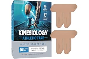 FEUGOLE Kinesiology Tape for Knees, Waterproof & Elastic, Breathable Knee Tape, Athletic Tape Provide Support and Stability for Running, Hiking, Riding