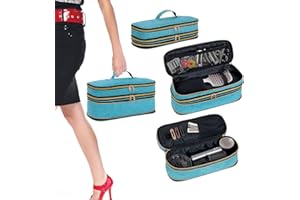 UOZL Hair Dryer Travel Carrying Case, Curling Iron Storage Bag, Slim Expandable Handheld Dual-Layer Travel Storage Bag for Dryer/Hair Tool Organizer/Style Organizer