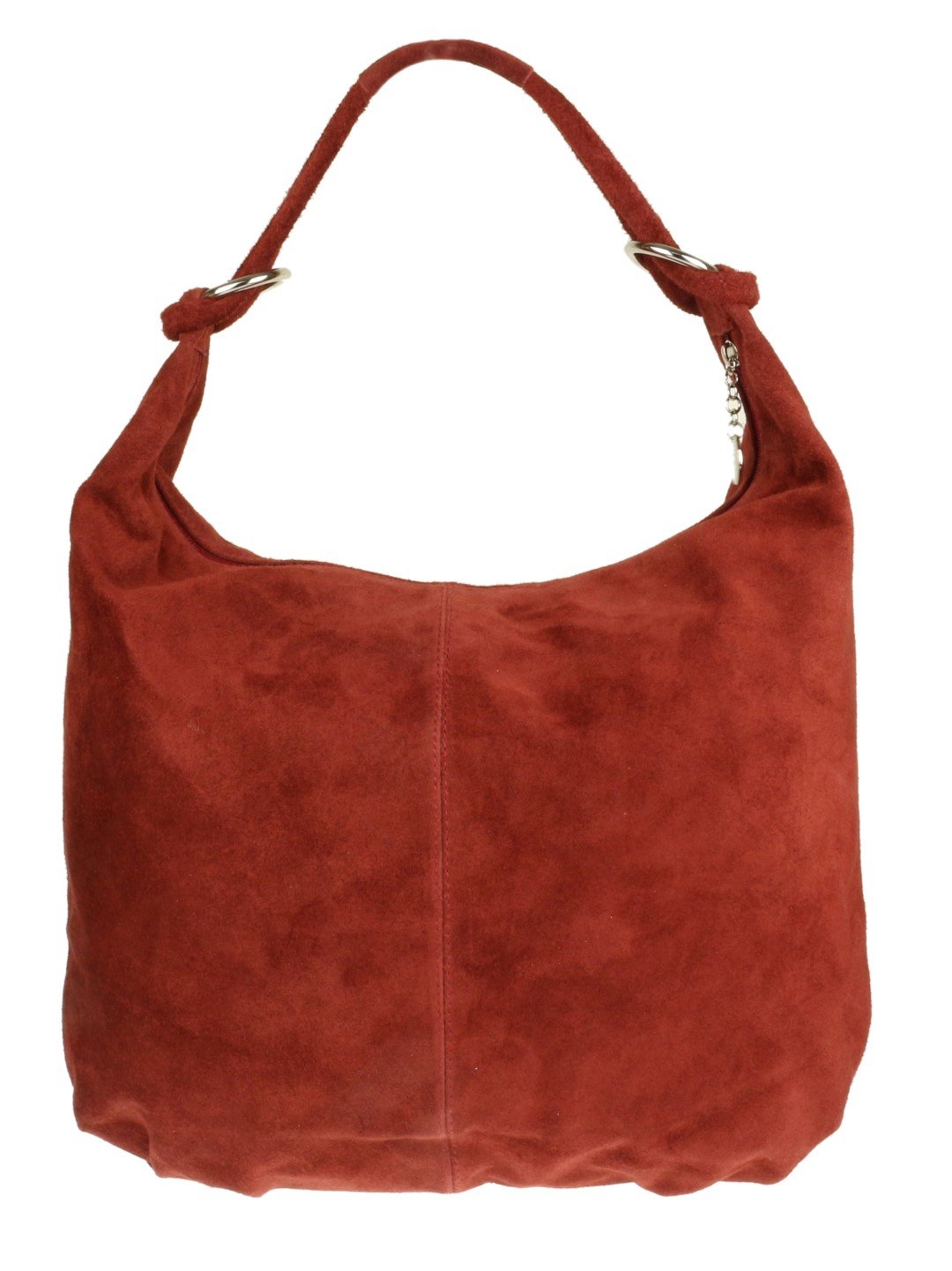 Girly Handbags Hobo Italian Suede Leather Shoulder Bag (Burgundy)