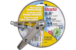 Ben-Mor Strata Outdoor Clothesline Pulley - 5.5'' Heavy Duty Metal, Rustproof Silver Pulley for Clothes Line Outdoors, Outdoor Laundry Line Pulley for Clothes, Coats, Blankets, & More (1 Unit)