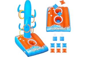 MALHAII 50" Inflatable Pool Games Toys for Adults Family, Pool Cornhole Game Floating Water Bean Bag Toss Games Toys for Kids Ages 4 8 12 Summer Pool Beach Party Games Decorations Supplies