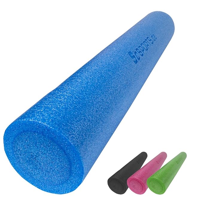 ScSPORTS Pilatesrolle, Gymnastikrolle, Schaumstoff, 15 x 90 cm, blau schwarz pink grün