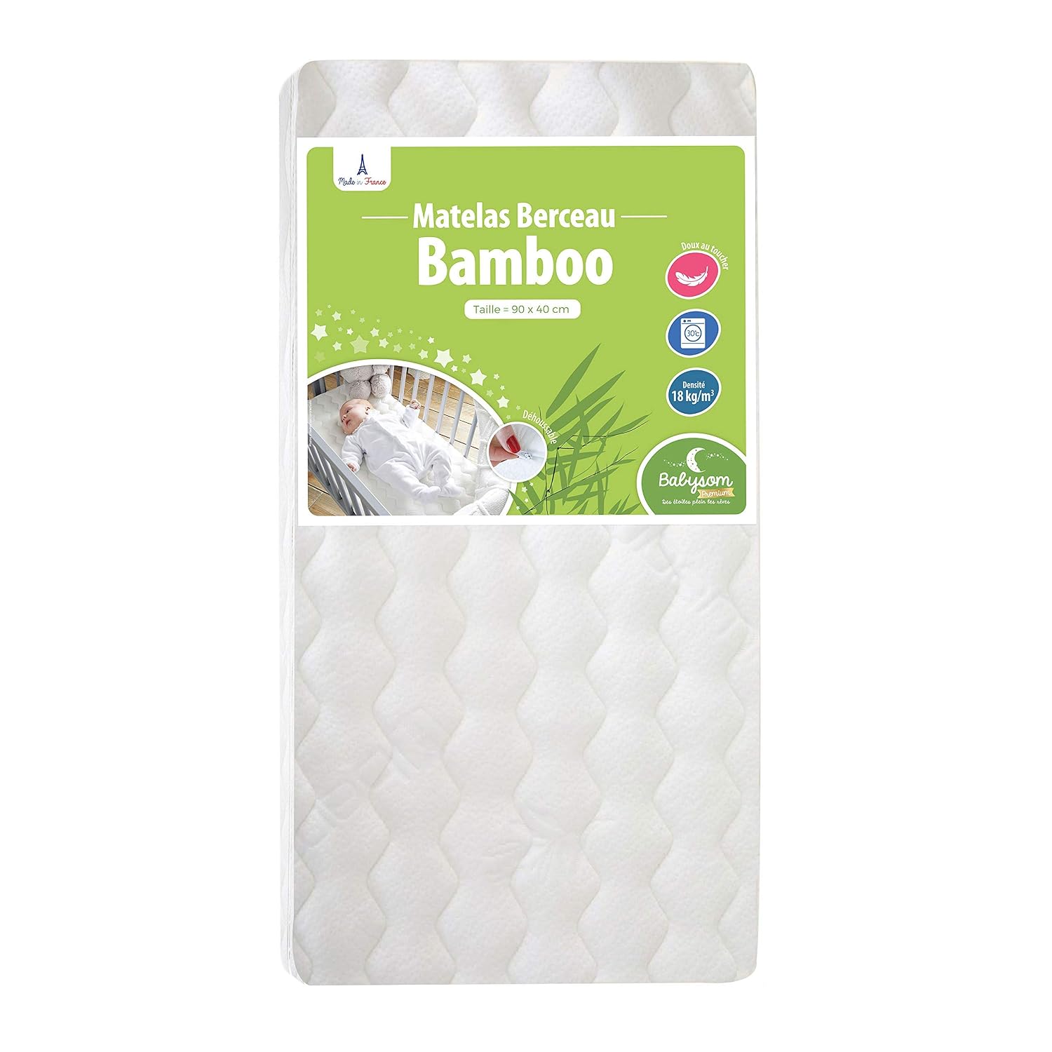 Dehoussable Garantie 2 Ans 90x40cm Forme Rectangulaire Matelas De Berceau Bamboo Fabrication Francaise Babysom Bebe Puericulture La Chambre De Bebe Ram Mount Co Uk