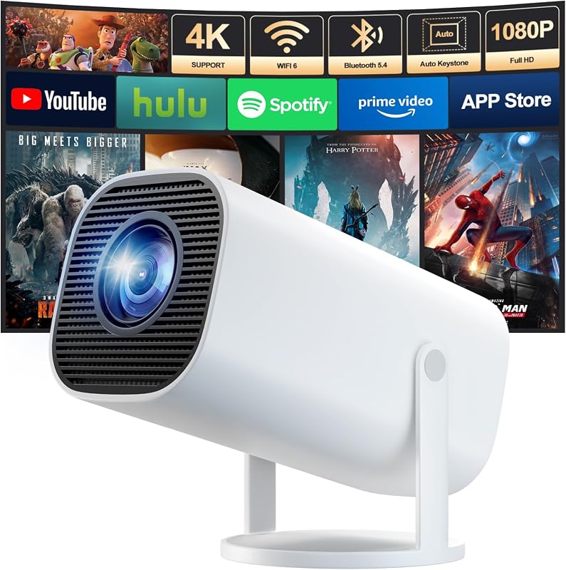 Mini Proiettore 4K Full HD 1080P Supporta, Proiettore Portatile
