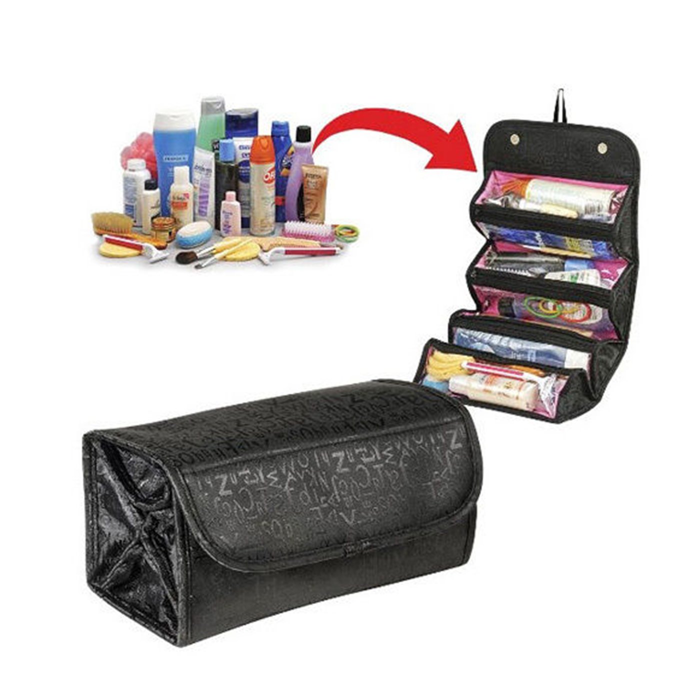 makeup bag with separate brush compartment