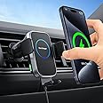 Wireless Car Charger, 15W Auto-Clamping Charger Mount, Air Vent Car Charging Holder for iPhone 15 14 13 12 11 Pro Max Plus Mini X Xr Xs, Samsung S23 S22 S21 S20 Note 20, Google, LG, etc