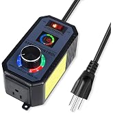 Upgraded AC Motor Speed Controller with Large LED Percentage Display, 120V 15A Variable Speed Regulator with Overload Protection, Stepless Control for Router, Fan, and Inline Duct Fans